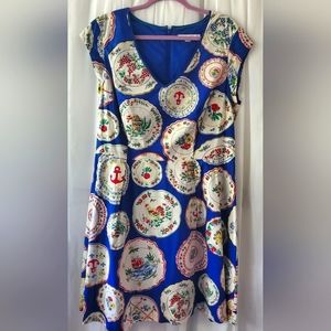 Boden blue floral dress size US 14
